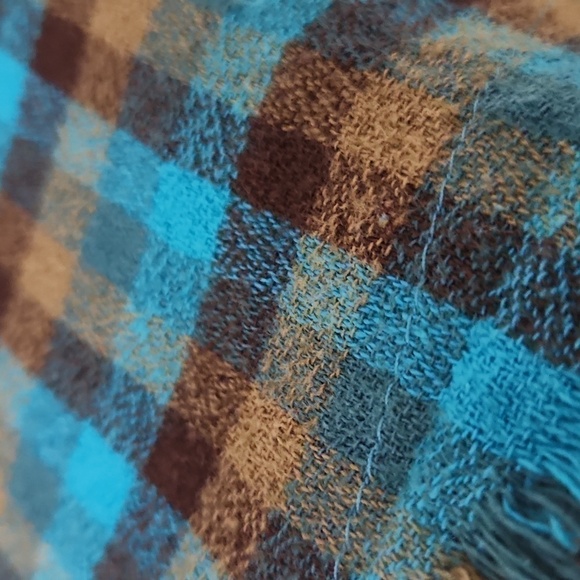 One 24 Rags Flannel Button Down Plaid Shirt Small Raw Hem Oversized Fall - Picture 6 of 12